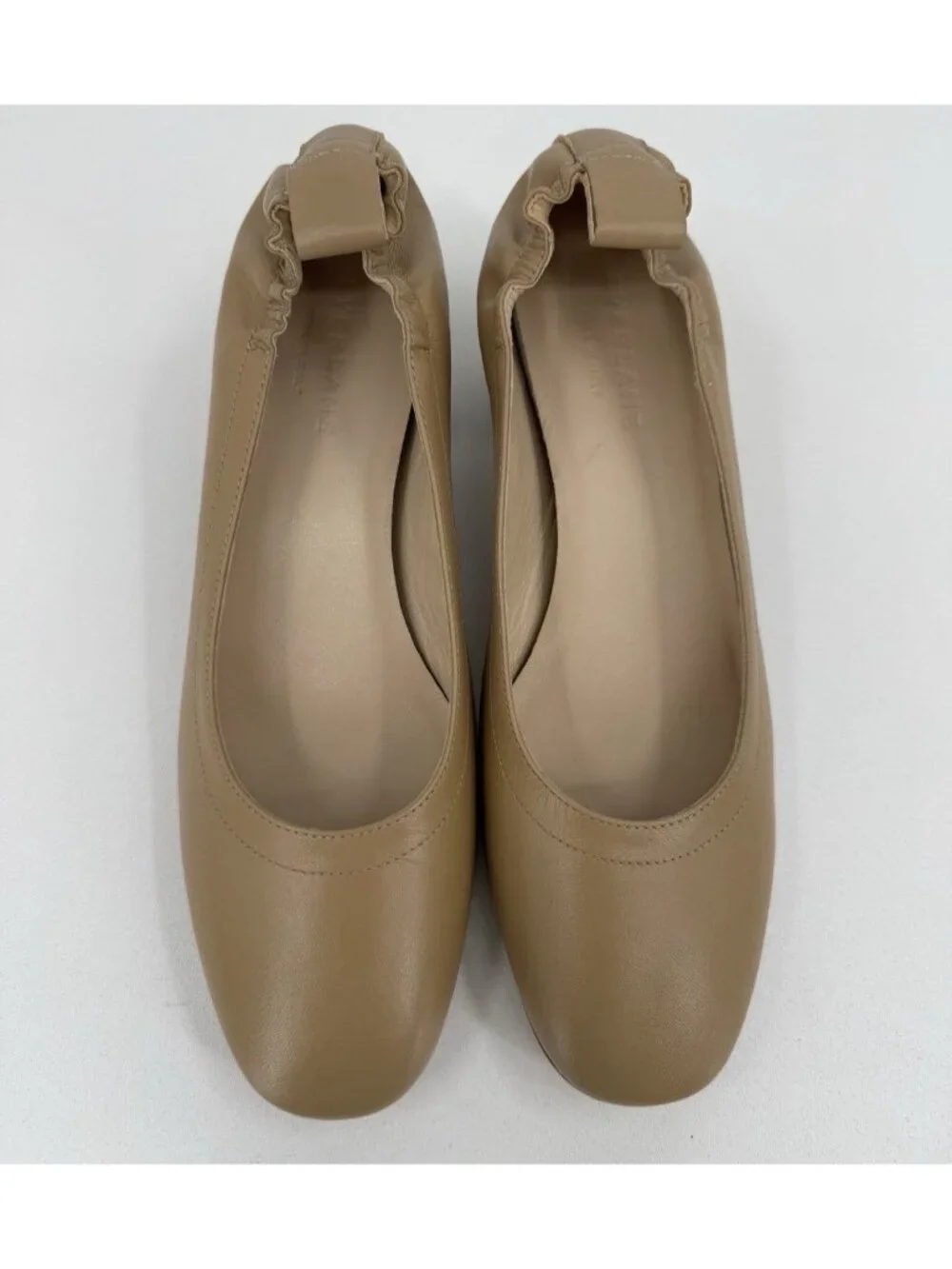 Everlane Italian Leather Day Heel Light Taupe 7 Women's Elastic Back Comfort
